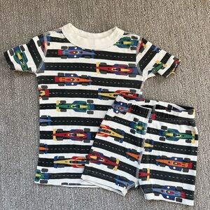 Hanna Andersson Race car Two Piece Short Pajamas 3t